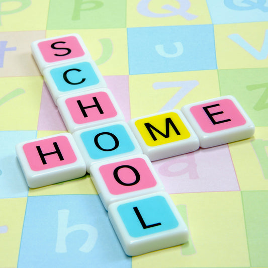 Play is our favorite way to learn. Candygrams can help reinforce learning, spelling, and critical thinking. ‘home school' crossword made with colorful letter tiles over an alphabet background