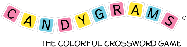 candygrams word board game the colorful crossword game logo